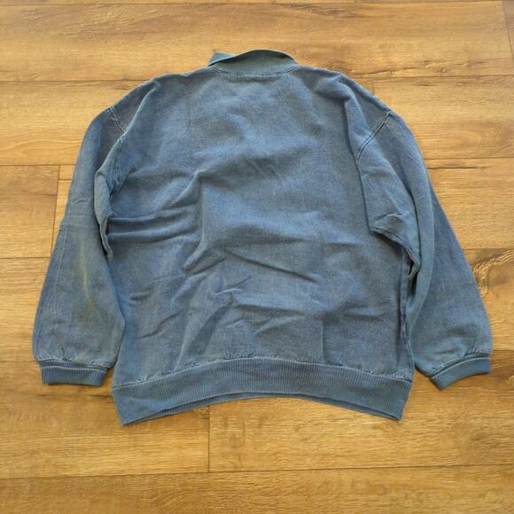 VTG Wek The World Men's Large Polo Long Sleeve Rugby Boat Garment Dye Skater Y2K - Picture 6 of 6